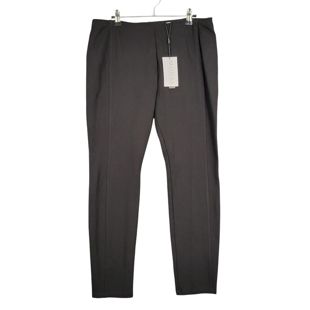 NWT TAHARI Black Modal Tummy Control Pull On Pant Sustainable Comfort SIZE LARGE